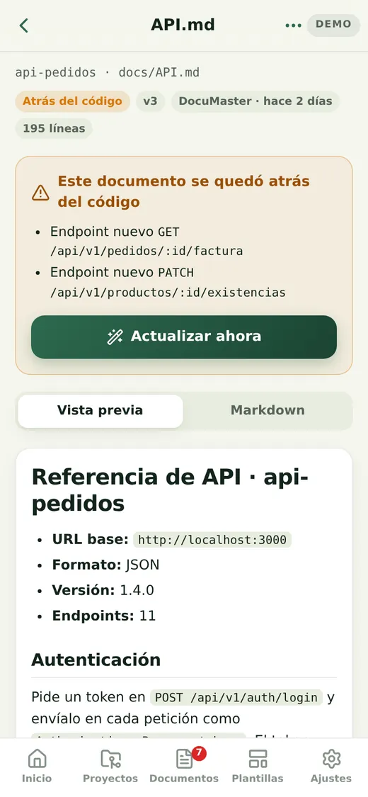 Otra pantalla de DocuMaster