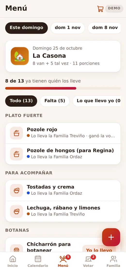 Otra pantalla de Domingueros